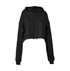 Bella Women`s Cropped Fleece Hoodie, Black, L bedrucken, Art.-Nr. 202061015