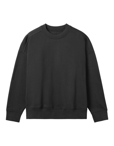 True Blanks Womens Oversized Sweatshirt, Off Black, XS bedrucken, Art.-Nr. 202411022