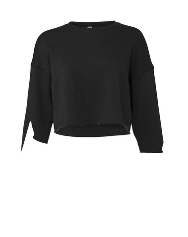 Bella Women`s Cropped Crew Fleece, Black, XL bedrucken, Art.-Nr. 203061016