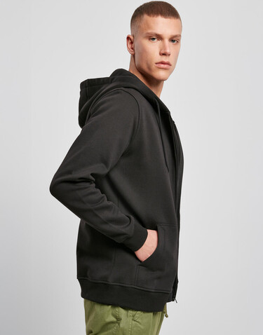 Build Your Brand Heavy Zip Hoody, Black, S bedrucken, Art.-Nr. 206391011