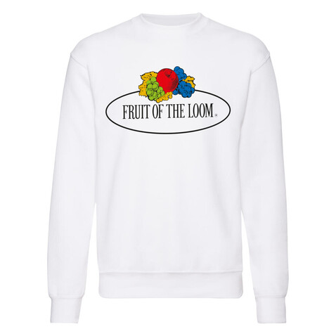 Fruit of the Loom Vintage Sweat Set In Large Logo Print, White, 2XL bedrucken, Art.-Nr. 208010007