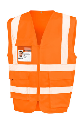 Result Heavy Duty Polycotton Security Vest, Fluorescent Orange, 2XL bedrucken, Art.-Nr. 208334057