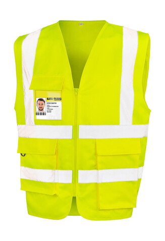Result Heavy Duty Polycotton Security Vest, Fluorescent Yellow, L bedrucken, Art.-Nr. 208336055