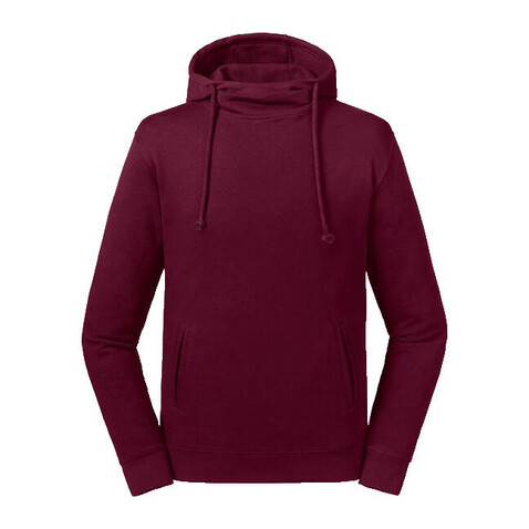 Russell Europe Pure Organic High Collar Hooded Sweat, Burgundy, S bedrucken, Art.-Nr. 209004483