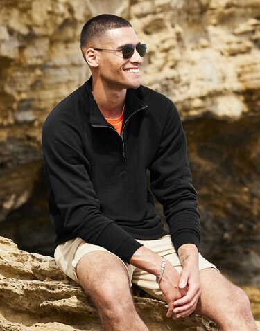 Fruit of the Loom Classic Zip Neck Sweat, Black, L bedrucken, Art.-Nr. 210011015 Fruit of the Loom Classic Zip Neck Sweat, Black, L bedrucken, Art.-Nr. 210011015