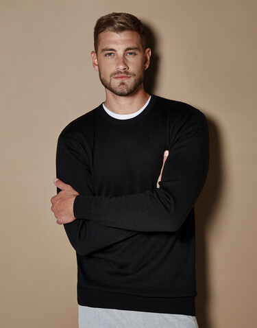 Kustom Kit Regular Fit Arundel Crew Neck Sweater, Black, L bedrucken, Art.-Nr. 210111015