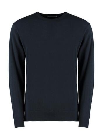Kustom Kit Regular Fit Arundel Crew Neck Sweater, Navy, S bedrucken, Art.-Nr. 210112003