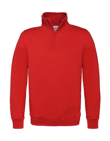 B &amp; C ID.004 Cotton Rich 1/4 Zip Sweat, Red, 2XL bedrucken, Art.-Nr. 210424007