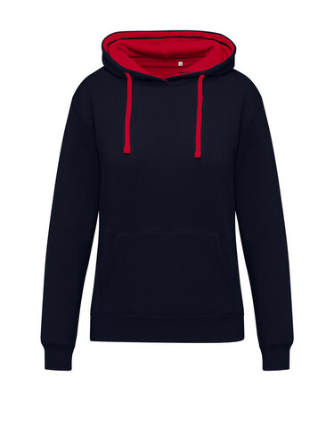 SG Originals Contrast Hooded Sweat Women, Dark Black/Red, XS bedrucken, Art.-Nr. 210521562