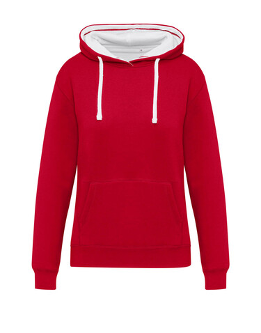SG Originals Contrast Hooded Sweat Women, Red/Snowwhite, 2XL bedrucken, Art.-Nr. 210524527