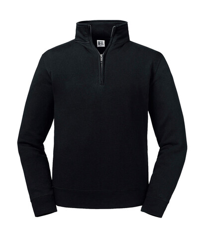 Russell Europe Authentic 1/4 Zip Sweat, Black, XS bedrucken, Art.-Nr. 211001012