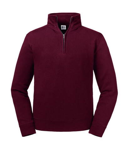 Russell Europe Authentic 1/4 Zip Sweat, Burgundy, XL bedrucken, Art.-Nr. 211004486