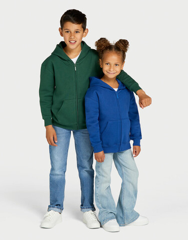 SG Originals Hooded Full Zip Kids, Light Oxford, 164 (13-14/3XL) bedrucken, Art.-Nr. 214527198
