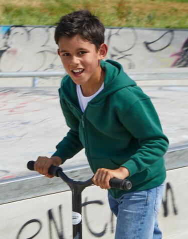 SG Originals Hooded Full Zip Kids, Light Oxford, 164 (13-14/3XL) bedrucken, Art.-Nr. 214527198