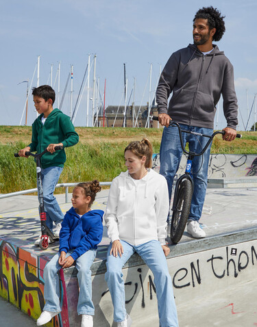 SG Originals Hooded Full Zip Kids, Light Oxford, 164 (13-14/3XL) bedrucken, Art.-Nr. 214527198
