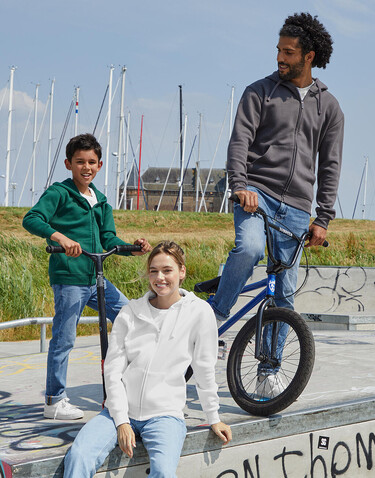 SG Originals Hooded Full Zip Kids, Light Oxford, 164 (13-14/3XL) bedrucken, Art.-Nr. 214527198