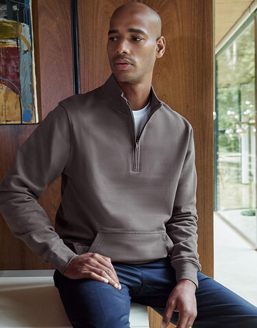 Kustom Kit 1/4 Zip Pique Sweatshirt, Black, L bedrucken, Art.-Nr. 215111014