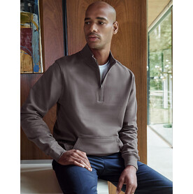 Kustom Kit 1/4 Zip Pique Sweatshirt, Black, S bedrucken, Art.-Nr. 215111012