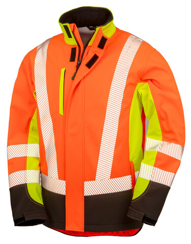 Result Recycled 3-Layer Printable 3-Tone Safety Softshell, Fluo Yellow/Fluo Orange/Black, 3XL bedrucken, Art.-Nr. 217336817 Result Recycled 3-Layer Printable 3-Tone Safety Softshell, Fluo Yellow/Fluo Orange/Black, 3XL bedrucken, Art.-Nr. 217336817