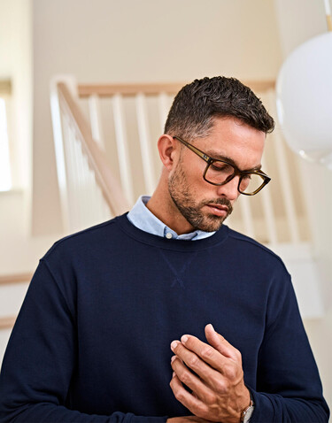 Tee Jays Ribbed Interlock Crew Neck, Dark Grey, L bedrucken, Art.-Nr. 217541285