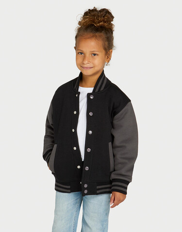 SG Originals Varsity Jacket Kids, Dark Black/Grey, 140 (9-10/XL) bedrucken, Art.-Nr. 218521526