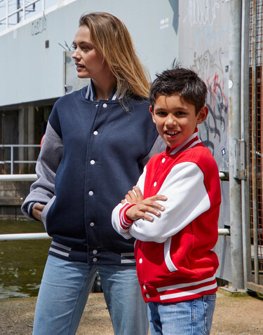 SG Originals Varsity Jacket Kids, Dark Black/Light Oxford, 116 (5-6/M) bedrucken, Art.-Nr. 218521544