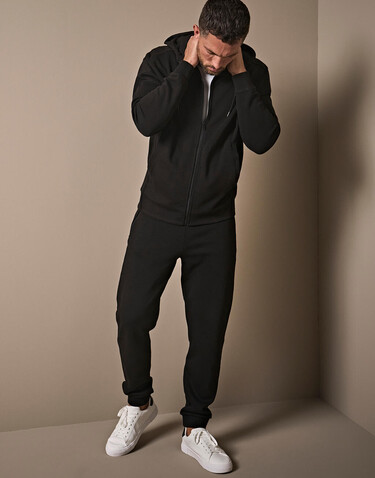 Tee Jays Ribbed Interlock Hooded Full Zip, Black, L bedrucken, Art.-Nr. 219541015