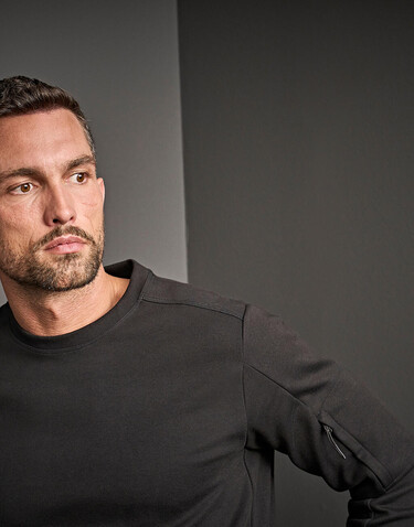 Tee Jays Athletic Crew Neck Sweat, Black, S bedrucken, Art.-Nr. 220541013