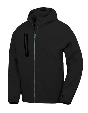 Result 3-Layer Recycled Printable Casual Hooded Softshell, Black/Black, M bedrucken, Art.-Nr. 222331773