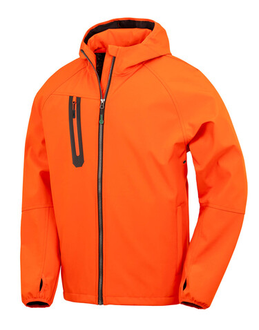 Result 3-Layer Recycled Printable Casual Hooded Softshell, Orange/Navy, L bedrucken, Art.-Nr. 222334654