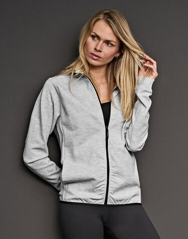 Tee Jays Athletic Hooded Full Zip Sweat, Heather Grey, XS bedrucken, Art.-Nr. 223541232