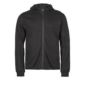 Tee Jays Athletic Hooded Full Zip Sweat, Black, XS bedrucken, Art.-Nr. 223541012