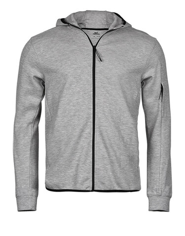 Tee Jays Athletic Hooded Full Zip Sweat, Heather Grey, L bedrucken, Art.-Nr. 223541235
