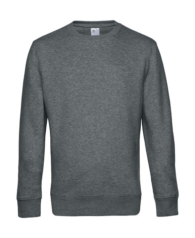 B &amp; C KING Crew Neck, Heather Mid Grey, XS bedrucken, Art.-Nr. 242421212