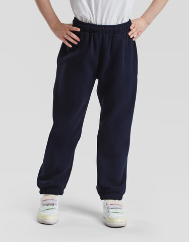 Fruit of the Loom Kids` Premium Elasticated Cuff Jog Pants, Deep Navy, 116 (5-6) bedrucken, Art.-Nr. 246012024