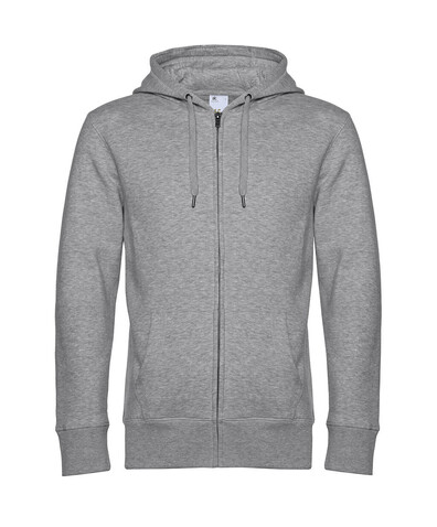 B &amp; C KING Zipped Hood, Heather Grey, 3XL bedrucken, Art.-Nr. 246421238