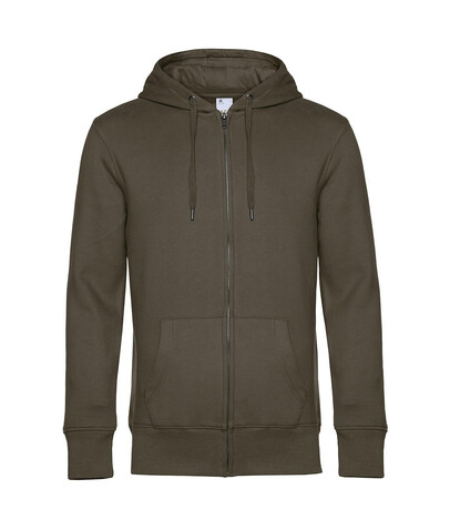 B &amp; C KING Zipped Hood, Khaki, L bedrucken, Art.-Nr. 246427315
