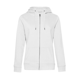 B &amp;amp; C QUEEN Zipped Hood, White, XS bedrucken, Art.-Nr. 247420002