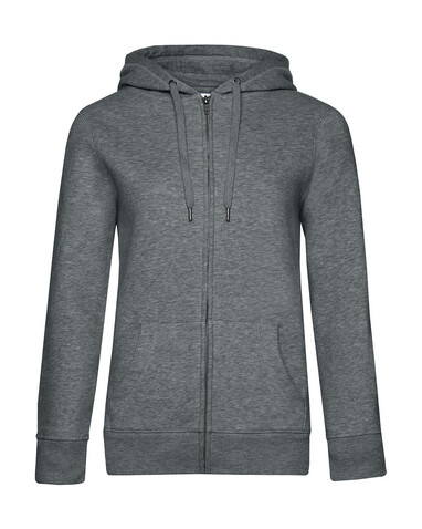 B &amp; C QUEEN Zipped Hood, Heather Mid Grey, S bedrucken, Art.-Nr. 247421213
