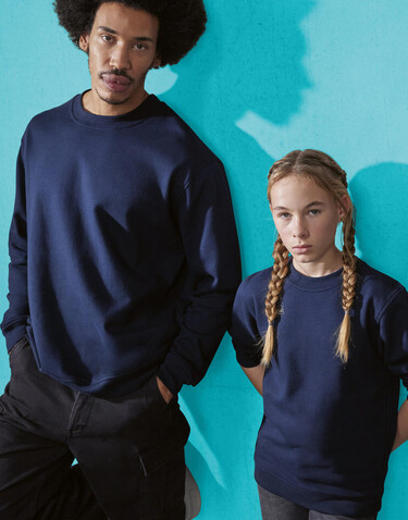 B &amp; C ID.332 Crew /kids, White, 3/4 (98/104) bedrucken, Art.-Nr. 248420003