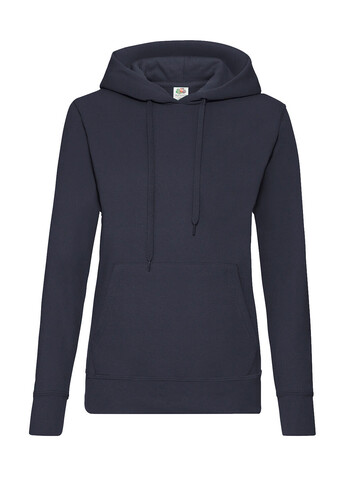 Fruit of the Loom Ladies` Classic Hooded Sweat, Deep Navy, M bedrucken, Art.-Nr. 249012024