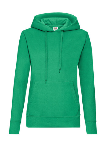 Fruit of the Loom Ladies` Classic Hooded Sweat, Kelly Green, 2XL bedrucken, Art.-Nr. 249015187