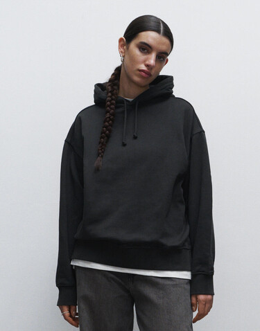 True Blanks Womens Oversized Hoodie, Off Black, M bedrucken, Art.-Nr. 252411024