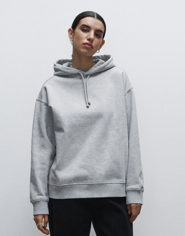 True Blanks Womens Oversized Hoodie, Off Black, XL bedrucken, Art.-Nr. 252411026