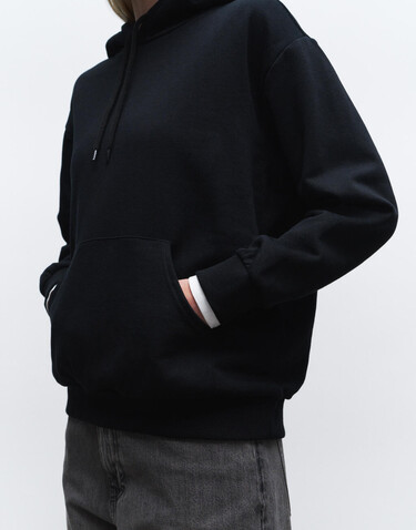 True Blanks Womens Regular Hoodie, Black, XS bedrucken, Art.-Nr. 253411012