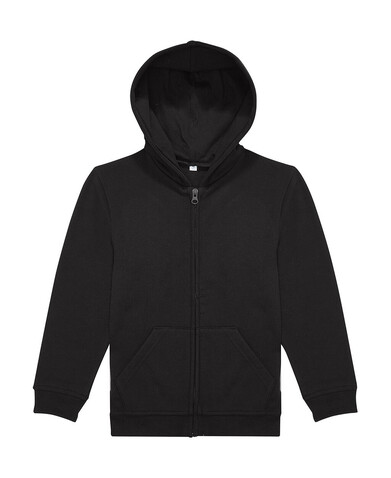 B &amp; C ID.334 Zip Hood /kids, Black, 5/6 (110/116) bedrucken, Art.-Nr. 253421014