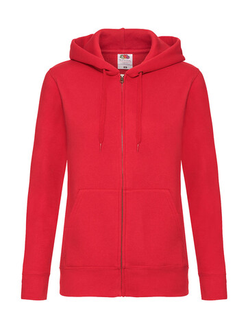 Fruit of the Loom Premium Hooded Sweat Jacket Lady-Fit, Red, S (10) bedrucken, Art.-Nr. 254014003