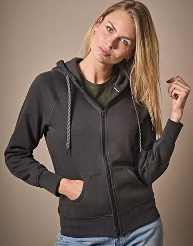 Tee Jays Ladies` Fashion Full Zip Hood, Black, 2XL bedrucken, Art.-Nr. 255541017