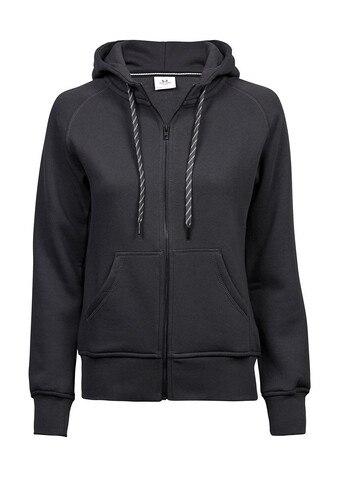 Tee Jays Ladies` Fashion Full Zip Hood, Dark Grey, XL bedrucken, Art.-Nr. 255541286
