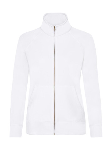 Fruit of the Loom Ladies` Premium Sweat Jacket, White, 2XL bedrucken, Art.-Nr. 256010007